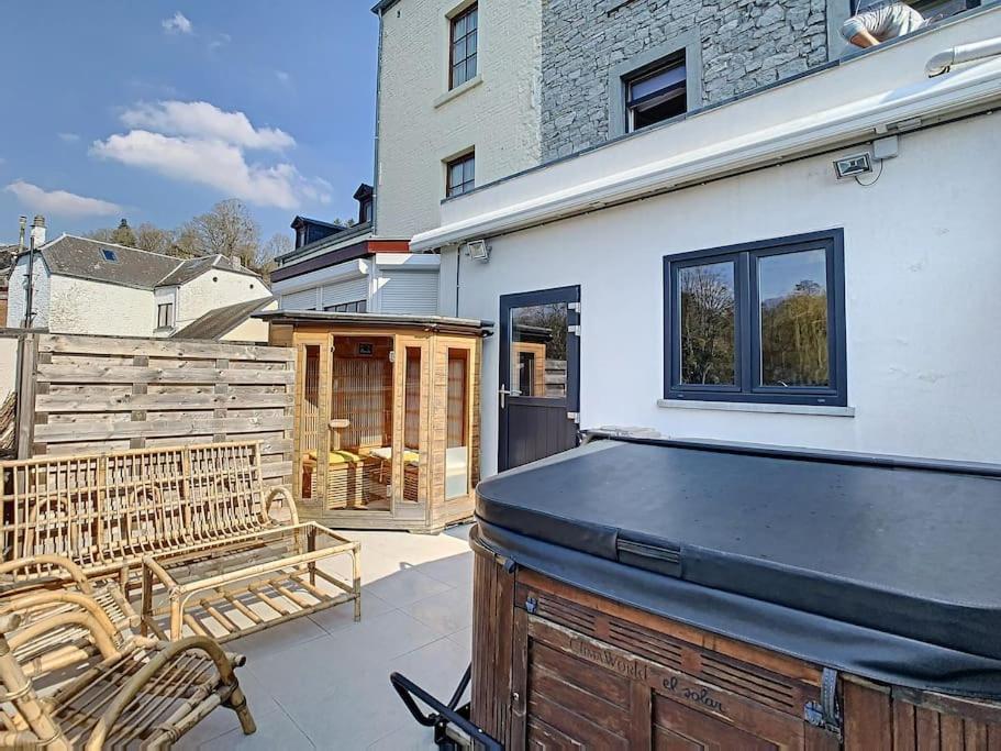 Vue Sur Meuse Avec Jacuzzi Et Sauna Exterieur. Yvoir Extérieur photo